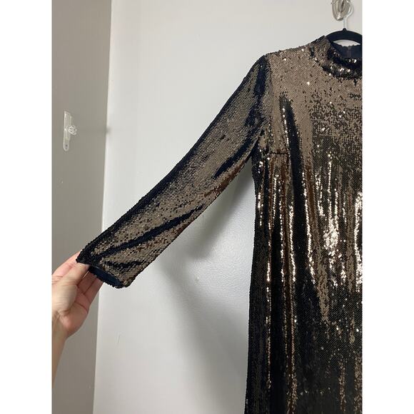 NEW TED BAKER DRESS 10 BROWN FESTIVE HOLIDAYS EVENING - Picture 11 of 16